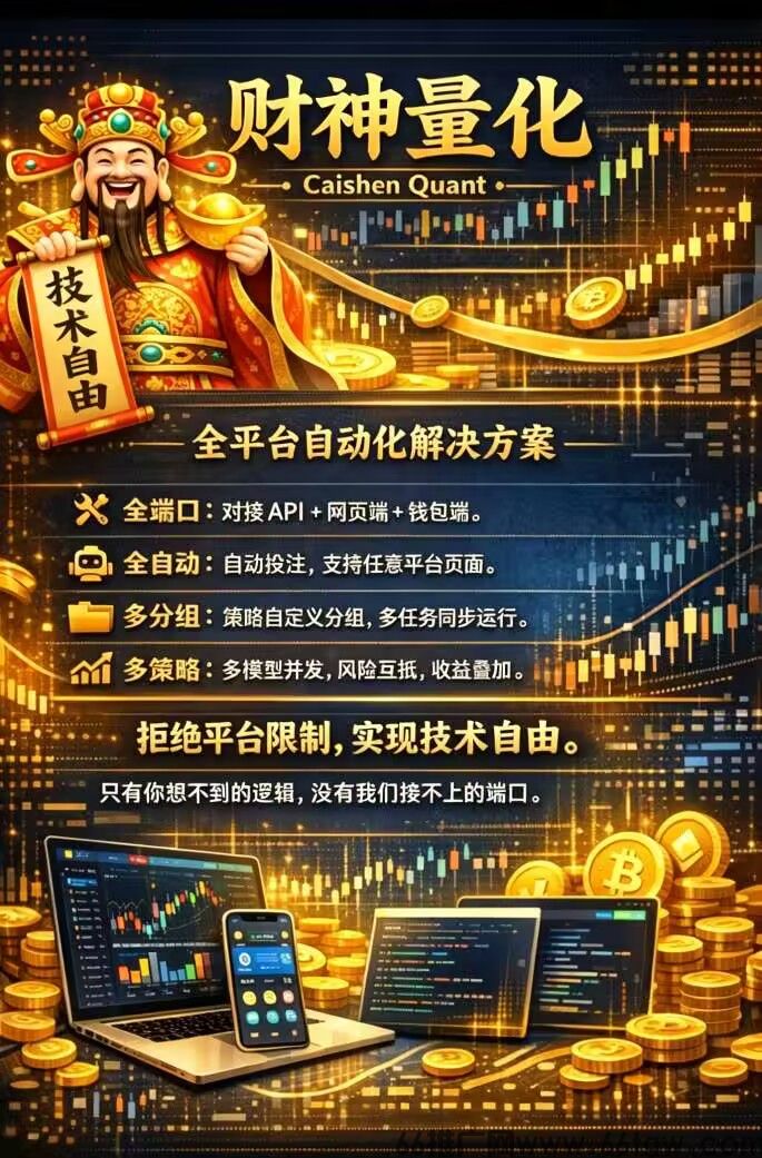 哈希财神量化，专注研究哈希挂机策略，对接