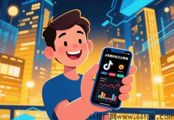 普通人翻身赛道，抖音黑科技云端商城，日赚