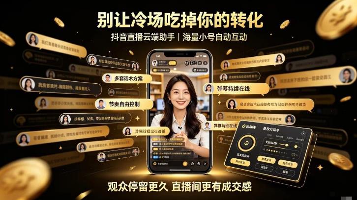 抖音商家直播必备，黑科技云端智能工具，轻
